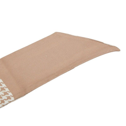 Dior Houndstooth Scarf Ribbon Mitzah Beige White