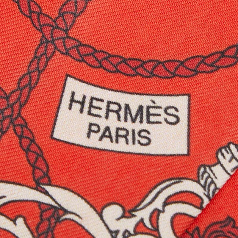 Hermes Tours de Cles Key Spiral Scarf Red Multicolor