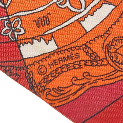 Hermes Tours de Cles Key Spiral Scarf Red Multicolor