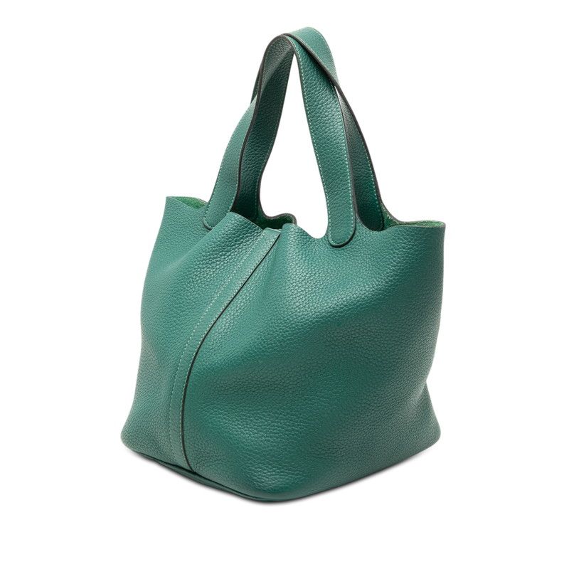 Hermes Picotin Lock MM Handbag Green Taurillon Clemence