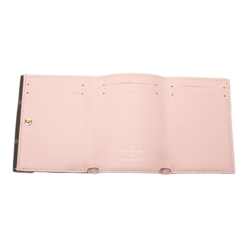 Louis Vuitton Monogram Portefeuille Celeste Trifold Wallet Brown Rose Ballerine