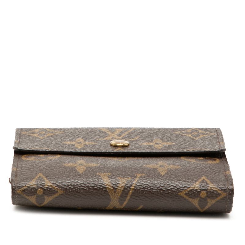 Louis Vuitton Monogram Porte-Monnaie Billets Cult Cles Trifold Wallet Brown