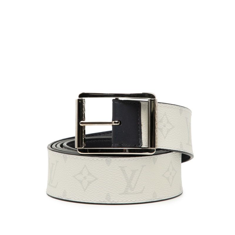 Louis Vuitton Monogram Ceinture Reverso 120 48 White Navy Leather 1- Belt