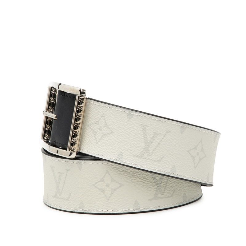 Louis Vuitton Monogram Ceinture Reverso 120 48 White Navy Leather 1- Belt