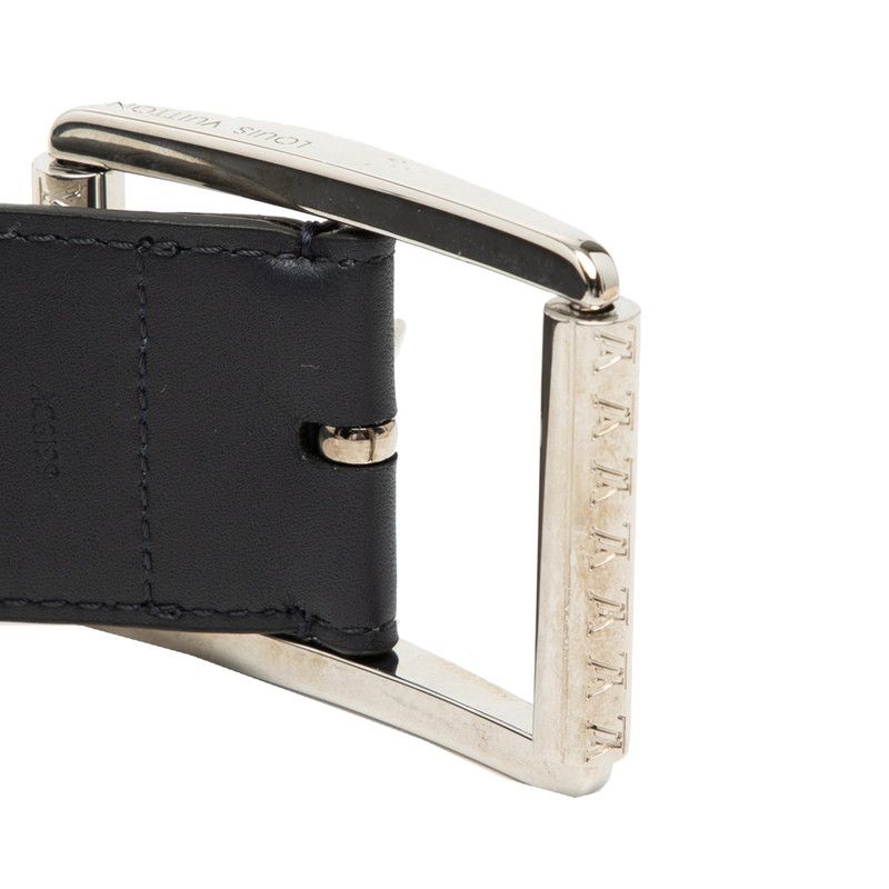 Louis Vuitton Monogram Ceinture Reverso 120 48 White Navy Leather 1- Belt