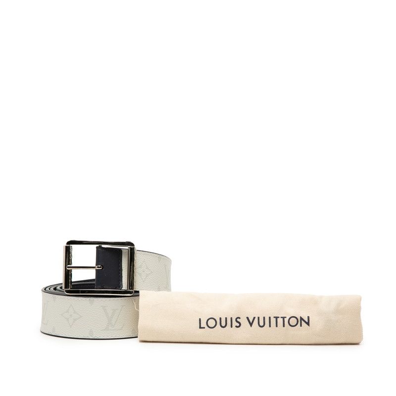 Louis Vuitton Monogram Ceinture Reverso 120 48 White Navy Leather 1- Belt