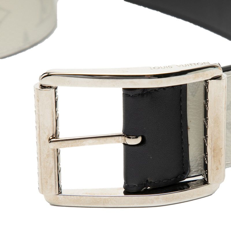 Louis Vuitton Monogram Ceinture Reverso 120 48 White Navy Leather 1- Belt
