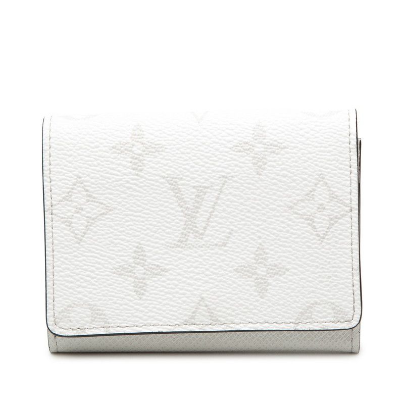 Louis Vuitton Taigarama Business Card Holder Case White Leather