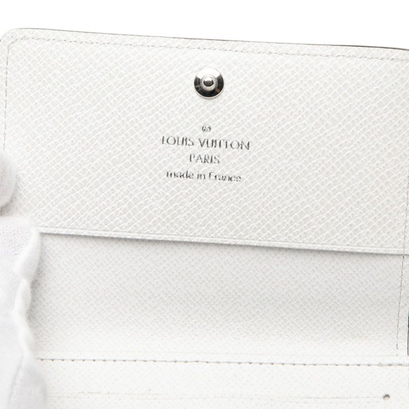 Louis Vuitton Taigarama Business Card Holder Case White Leather