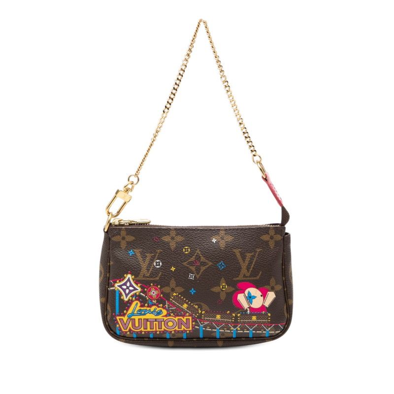 Louis Vuitton Monogram Mini Pochette Vivienne Chain Mini Bag Pouch Holiday
