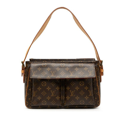 Louis Vuitton Monogram Viva Cite GM Shoulder Bag Brown Leather