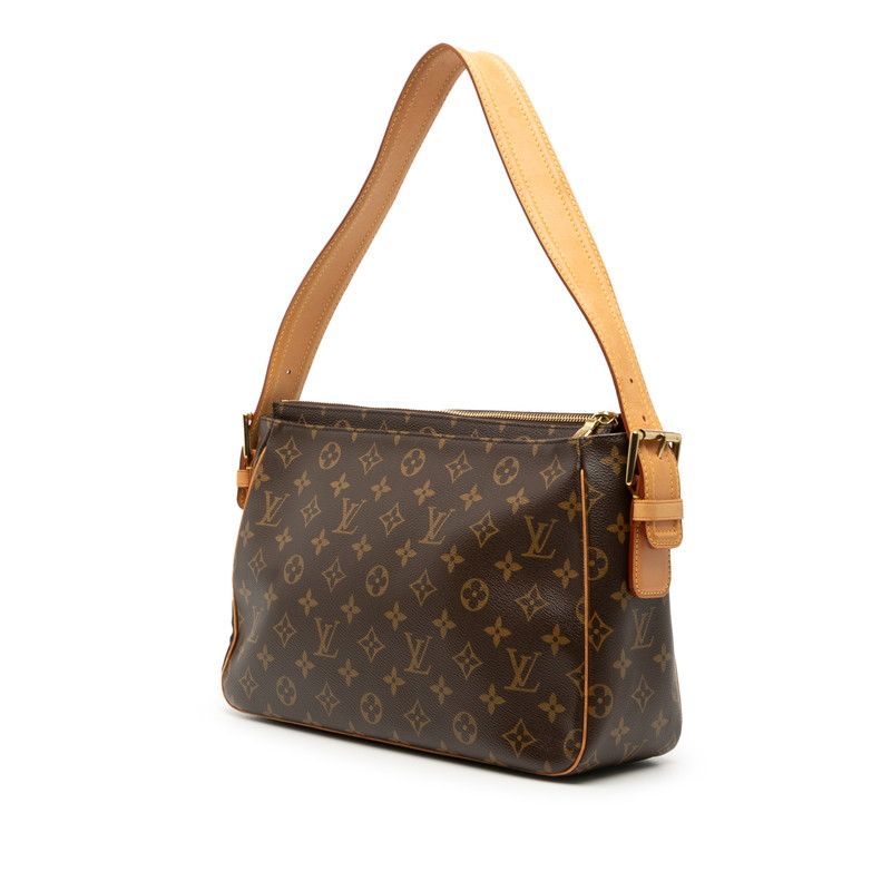 Louis Vuitton Monogram Viva Cite GM Shoulder Bag Brown Leather
