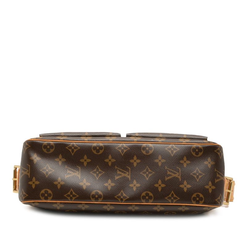 Louis Vuitton Monogram Viva Cite GM Shoulder Bag Brown Leather
