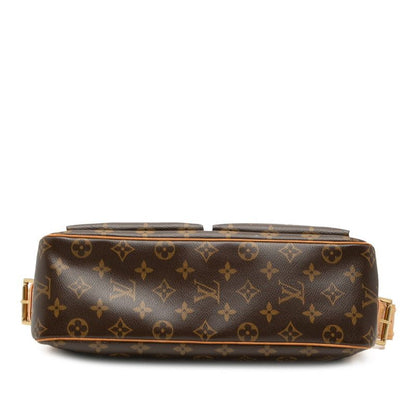 Louis Vuitton Monogram Viva Cite GM Shoulder Bag Brown Leather