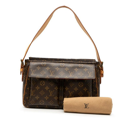 Louis Vuitton Monogram Viva Cite GM Shoulder Bag Brown Leather