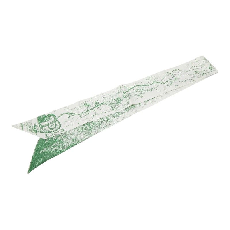 Dior Botanical Scarf Ribbon Mitzah White Green Silk