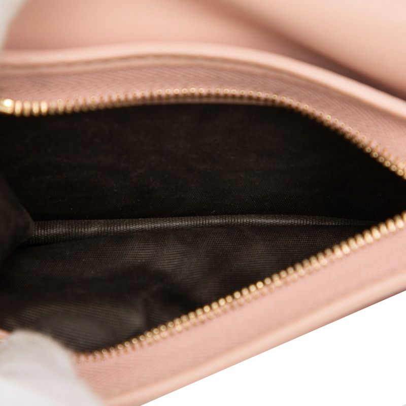 Gucci GG Matelasse Logo Quilted Bifold Wallet Pink Leather
