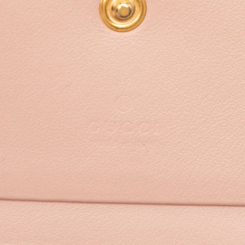 Gucci GG Matelasse Logo Quilted Bifold Wallet Pink Leather