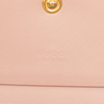 Gucci GG Matelasse Logo Quilted Bifold Wallet Pink Leather