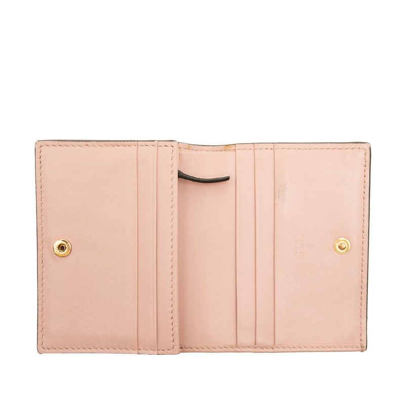 Gucci GG Matelasse Logo Quilted Bifold Wallet Pink Leather