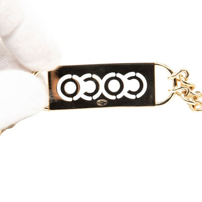 Chanel CC Logo Chain Belt Gold Pink Plated Line Stone