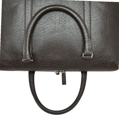 Gucci Logo Tote Business Dark Brown Leather