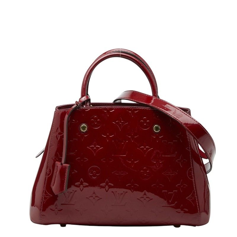 Louis Vuitton Monogram Vernis Montaigne BB 2-Way Shoulder Bag Rose Indien Red