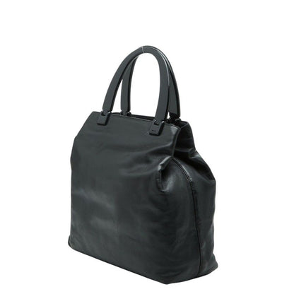 Prada Tote Black Leather Plastic
