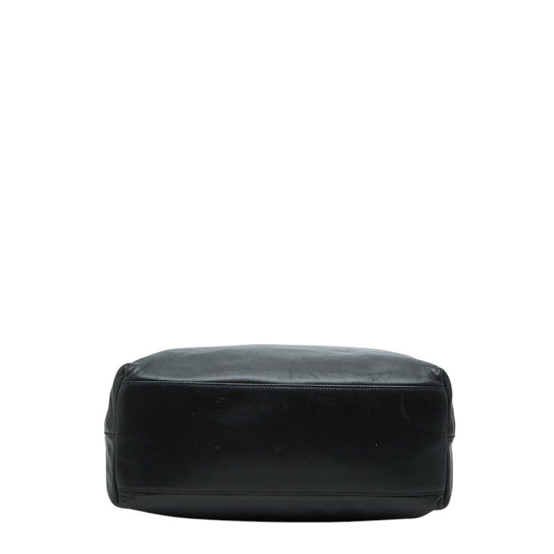 Prada Tote Black Leather Plastic