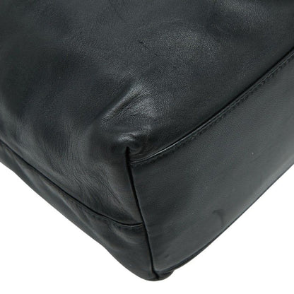 Prada Tote Black Leather Plastic