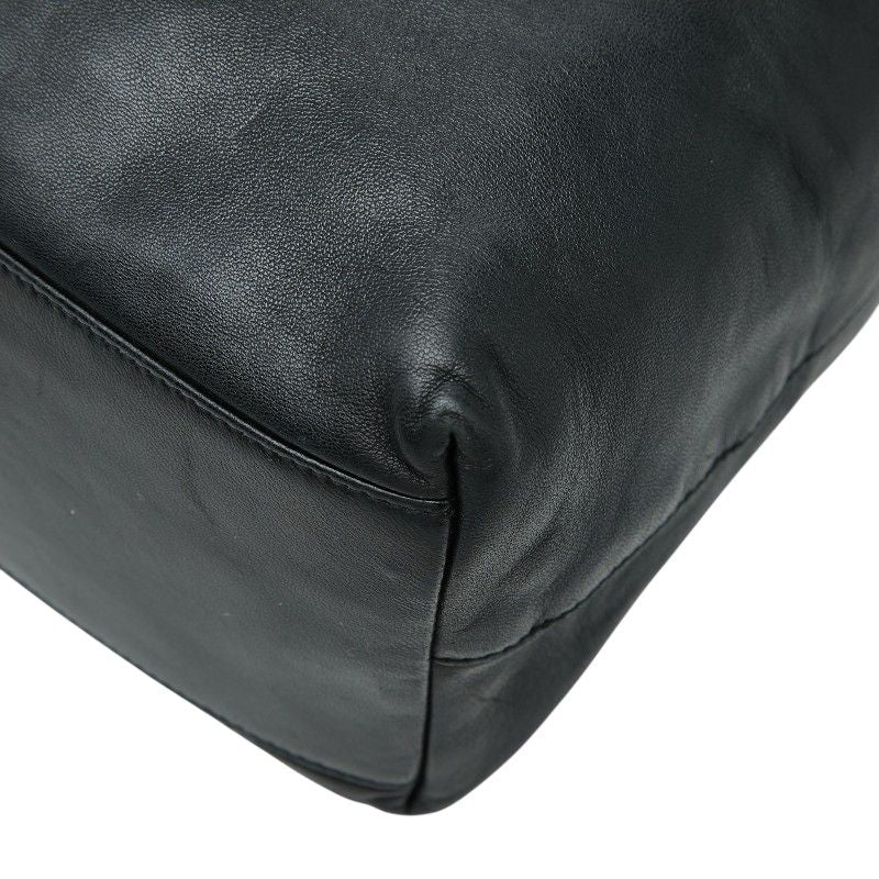 Prada Tote Black Leather Plastic