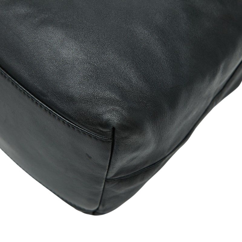Prada Tote Black Leather Plastic