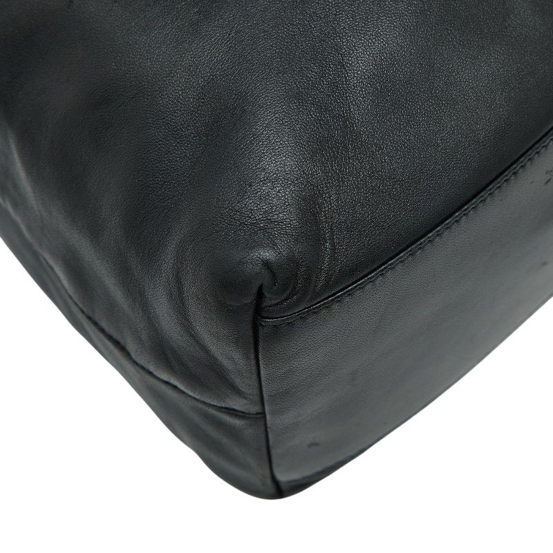 Prada Tote Black Leather Plastic