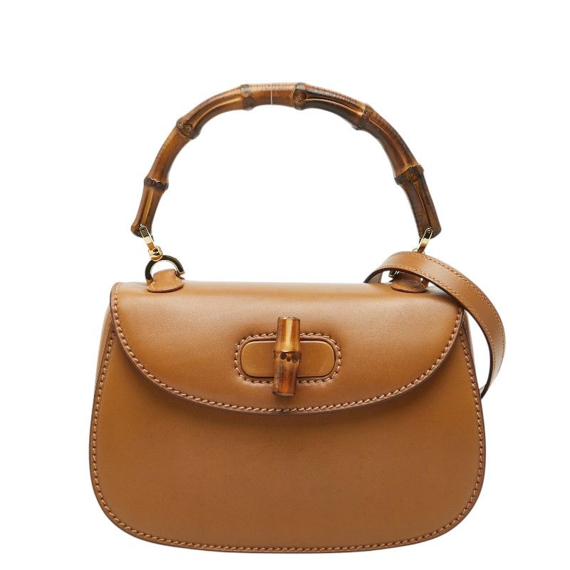 Gucci Bamboo 2-Way Shoulder Bag 000 46 Brown Leather