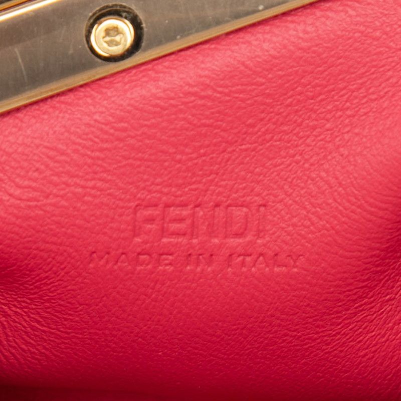 Fendi Nano First Charm Chain Mini Shoulder Bag Abve Pink Leather
