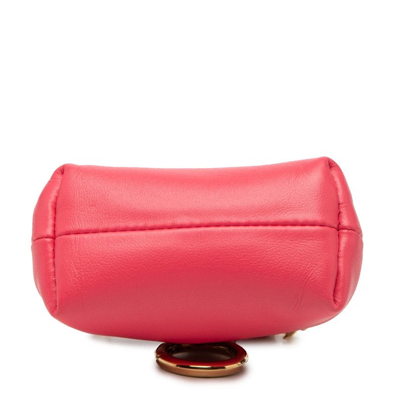 Fendi Nano First Charm Chain Mini Shoulder Bag Abve Pink Leather