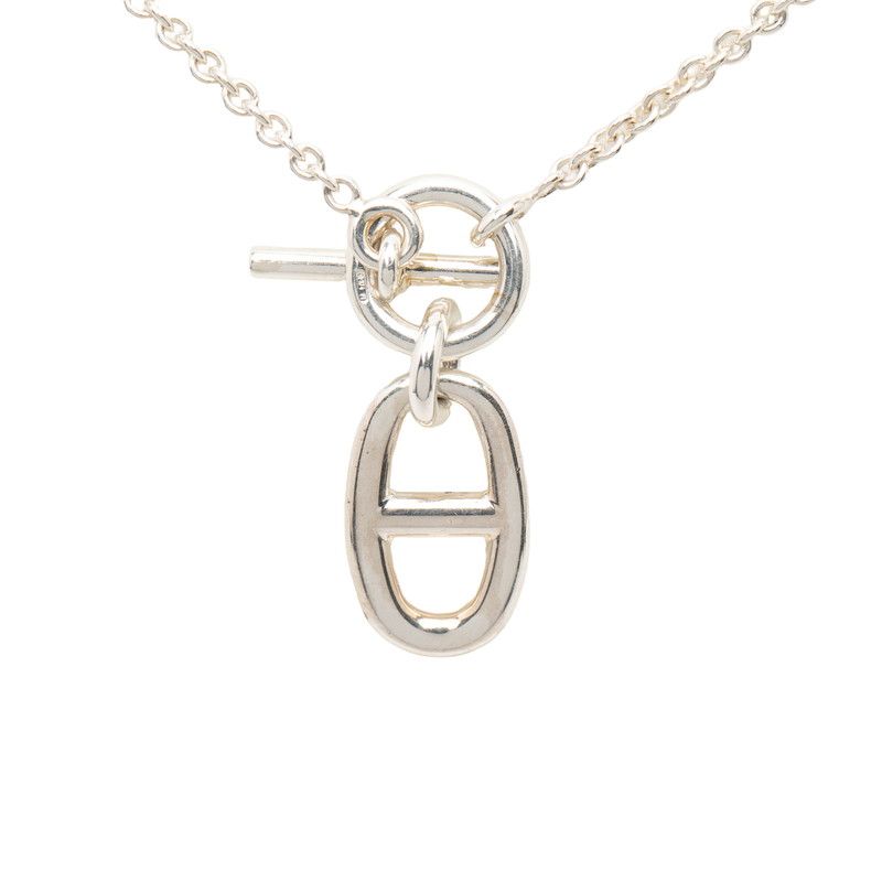 Hermes Chaine D'ancre Amulet Pendant Necklace Silver