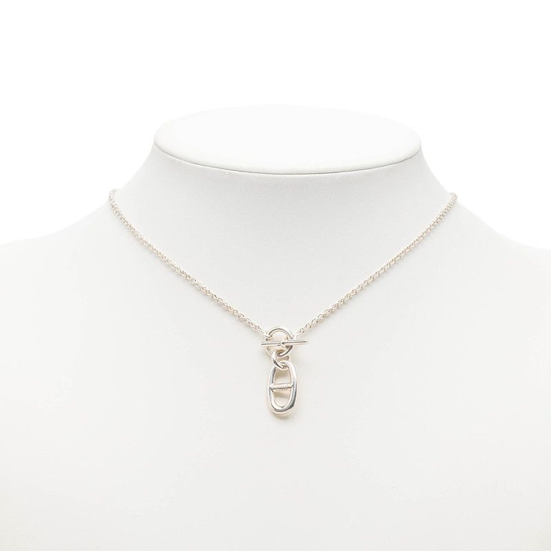 Hermes Chaine D'ancre Amulet Pendant Necklace Silver