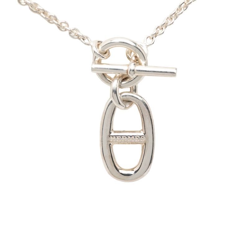 Hermes Chaine D'ancre Amulet Pendant Necklace Silver