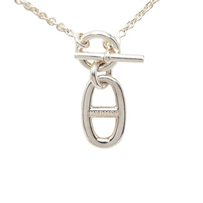Hermes Chaine D'ancre Amulet Pendant Necklace Silver