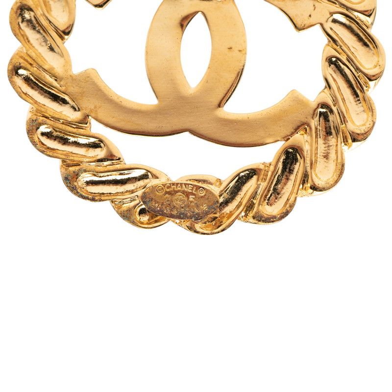 Chanel CC Logo Vintage Brooch Gold Plated