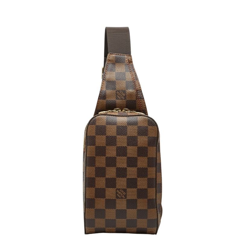 Louis Vuitton Damier Geronimos Shoulder Bag Brown Leather