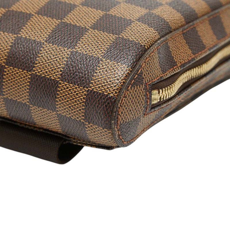 Louis Vuitton Damier Geronimos Shoulder Bag Brown Leather