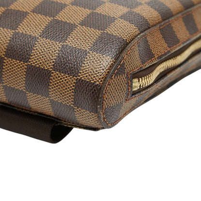 Louis Vuitton Damier Geronimos Shoulder Bag Brown Leather