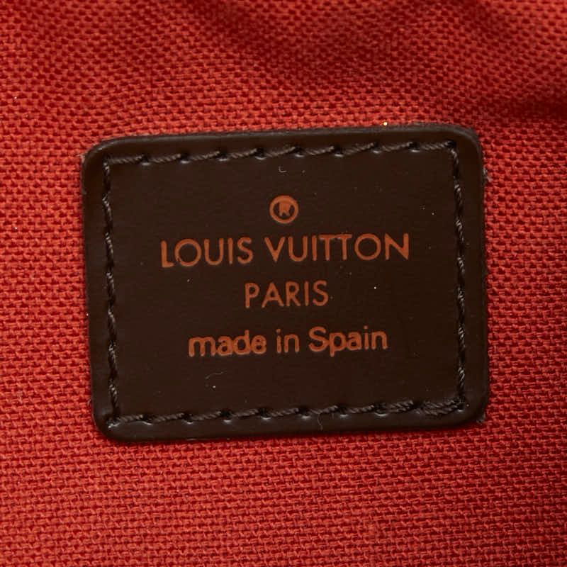 Louis Vuitton Damier Geronimos Shoulder Bag Brown Leather