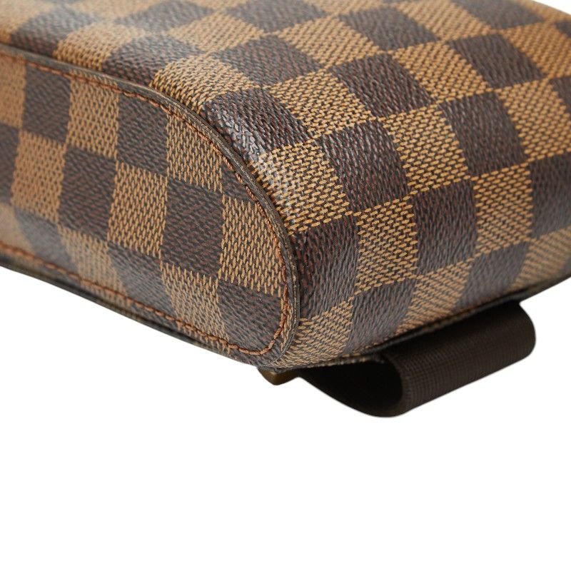 Louis Vuitton Damier Geronimos Shoulder Bag Brown Leather