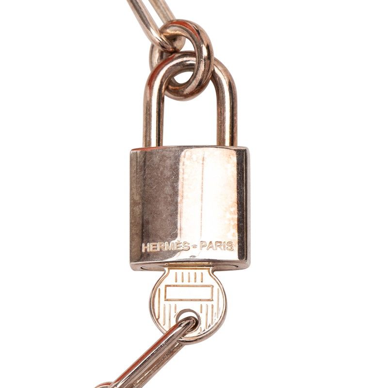 Hermes Alpha Kelly Necklace Chain Silver