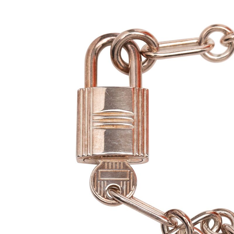 Hermes Alpha Kelly Necklace Chain Silver