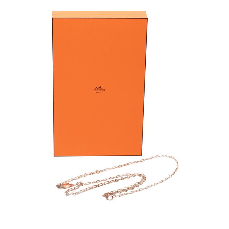 Hermes Alpha Kelly Necklace Chain Silver