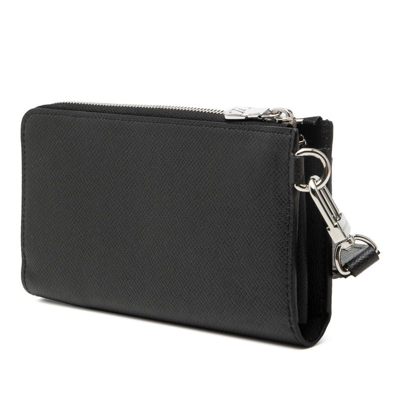 Louis Vuitton Taiga Zippy Dragonne Wallet Black Noir Leather